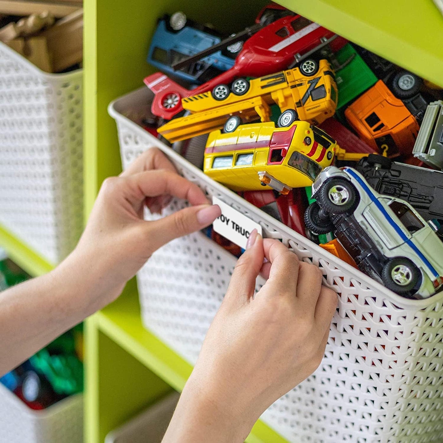 Royal Green Rectangular Color Coding Sticker Roll - Write On Labels for Folders & Organizing, 1.57" x 0.75" Stickers to Write On Name Tags for Office Supplies 5000 Labels - 10 Rolls (White).