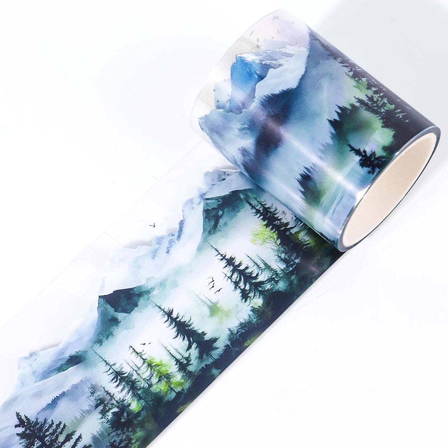 PET Tape for Journal Scrapbooking - Green Forest Junk Journal PET Tape Scrapbook Supplies, Scrapbook Notebook Bottle Crafts Décor