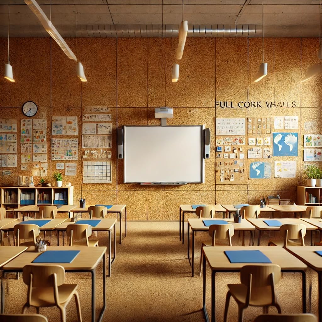 Manton Cork Premium Cork Roll - 4' x 10' x 3/8", 100% Natural Facing Grade Material for Bulletin Boards, Decorative Photo and Message Push Pin Displays - Perfect for Home, School, and Office