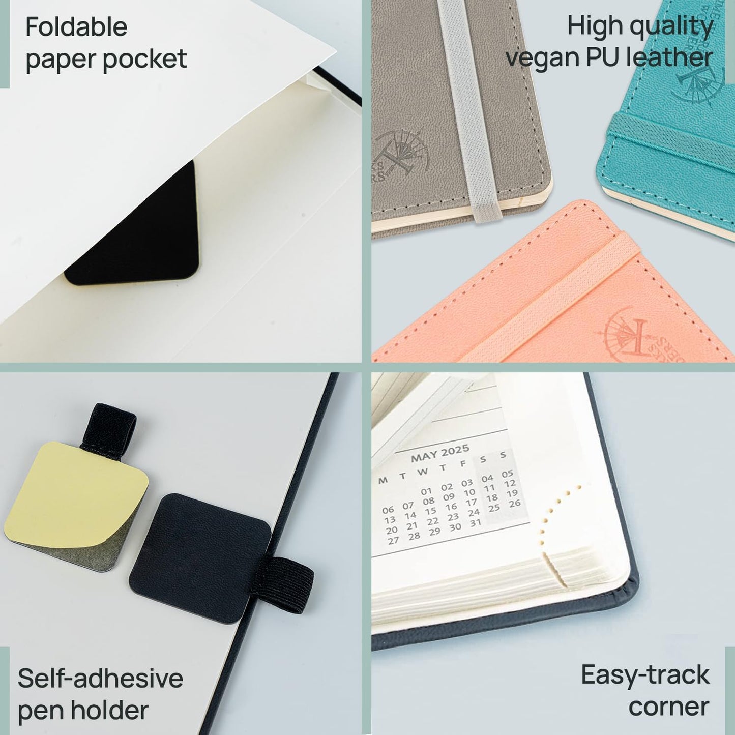 POPRUN Monthly Planner 2025-2026 (Medium- 6.5'' x 8.5'' Soft Cover), 18-Month Calendar Book (Jul.2025-Dec.2026), Calendar Planner with Monthly Tabs & Pocket, 100 GSM Paper - Night Sky Blue