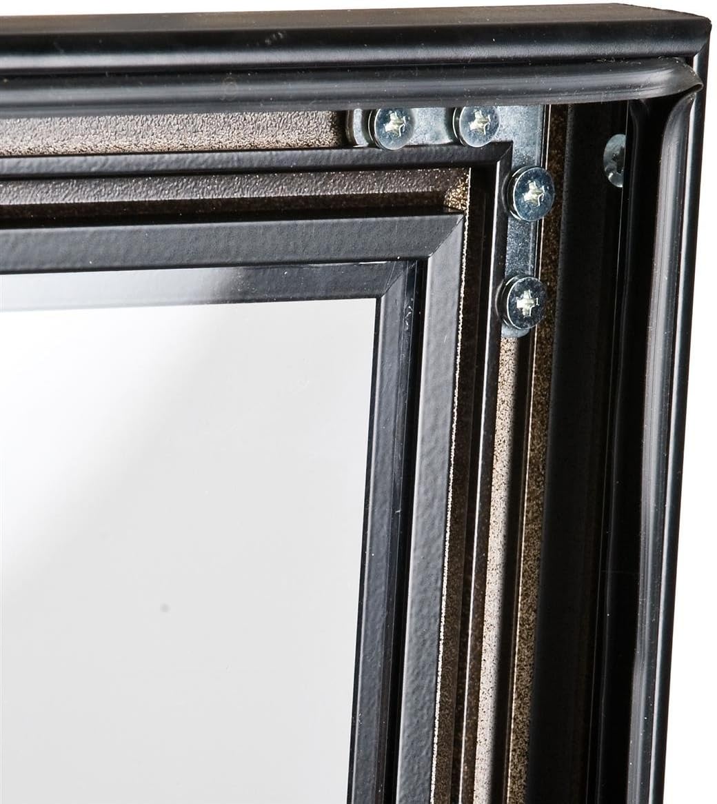 Weather Resistant Bulletin Board with Swing-Open Locking Door, Wall Mounted Notice Board with Magnetic Display Surface, for Indoor or Outdoor Use, Aluminum (Black)