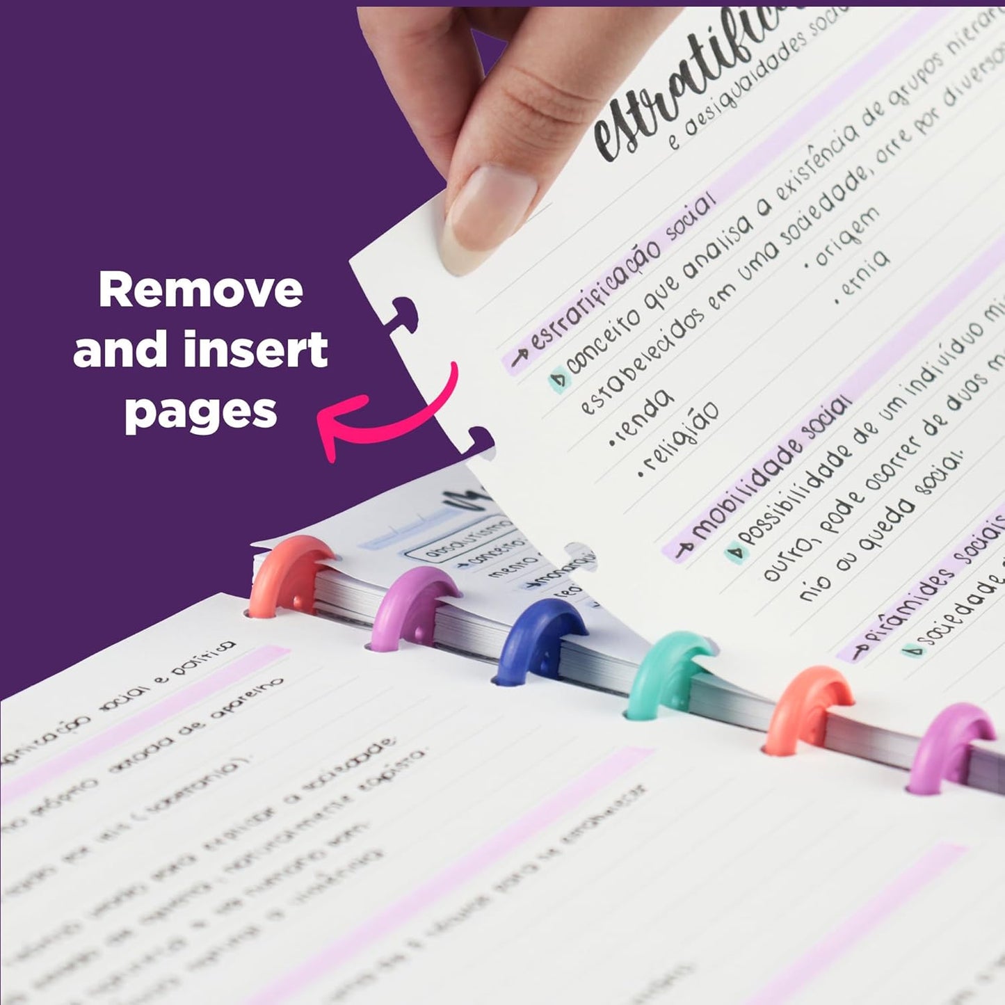 Premium Discbound Notebooks - Plan, Organize, Customize, and Conquer- Discbound Planner with 4 Tab Dividers For Work, School, Journal, or Daily Use – Bonus 1 Sticker Sheet (Size 7.87 x 10.82", 80 Pages)