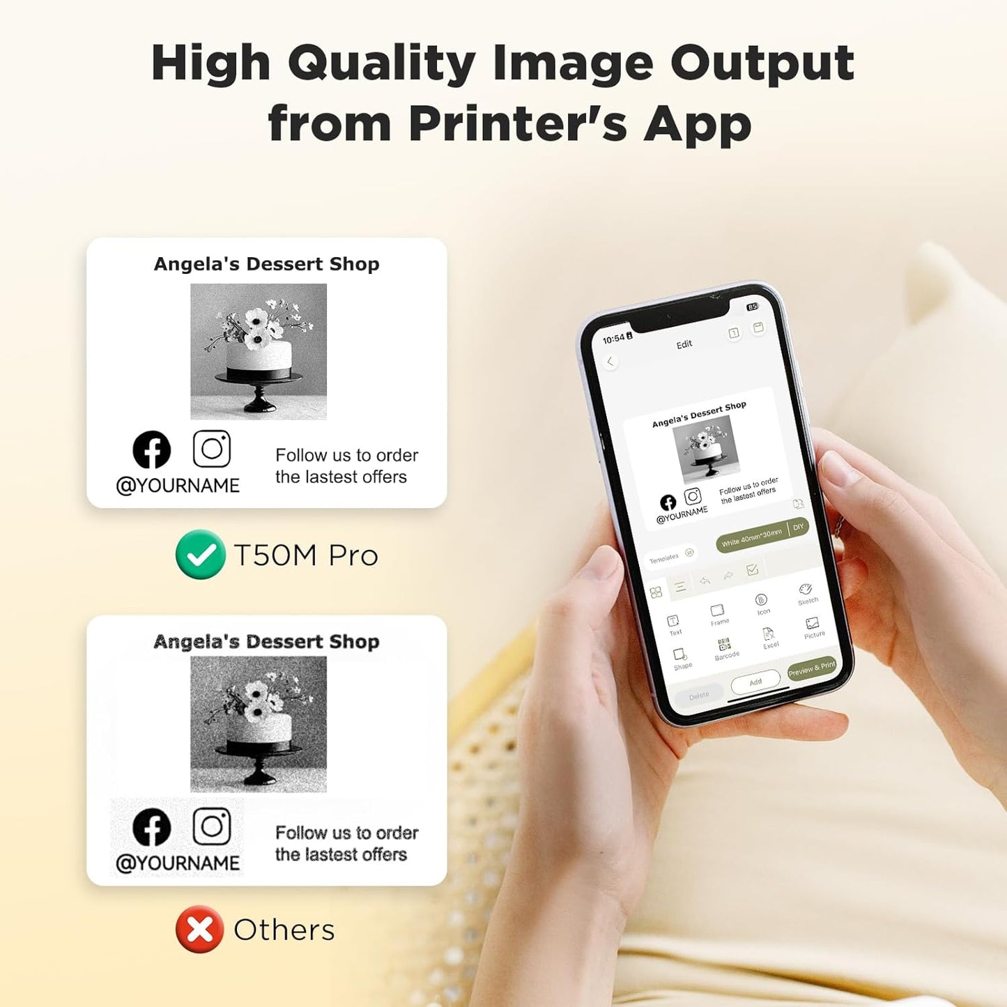 SUPVAN T50M Pro Bluetooth Label Maker Machine with 3 Tapes, Wide Waterproof Label, Versatile App with 40 Fonts and 450+ Icons, Inkless Labeler for Home, Kitchen, School, Office Organization, Black