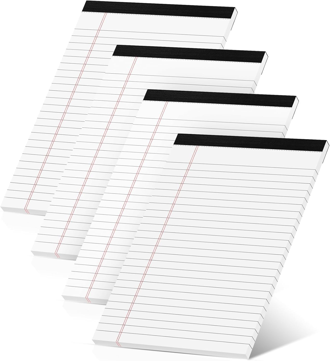 Legal Pads 5x8 Inch, 4 Pack, Narrow Ruled, 5x8 White Legal Pad, Mini Double-Sided Printing Notepad Perforated Note Pads 5x8" Lined Paper, Lined Writing Pads for Office Home School, 30 Sheet/Pad