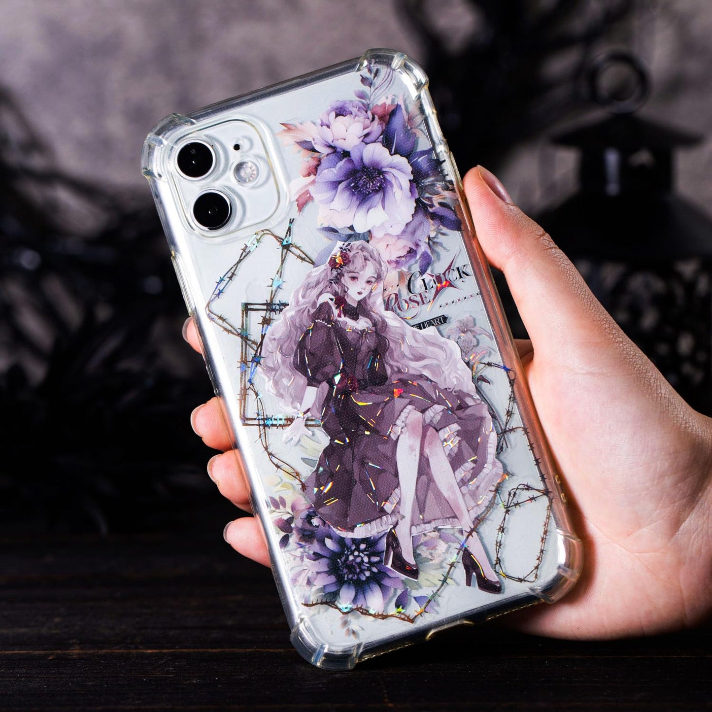 6 Rolls Thorn Vine PET Tapes Set, Holographic Pre-Cut Stickers for Journaling, Scrapbooking, and DIY Crafts, with Decorative Clip