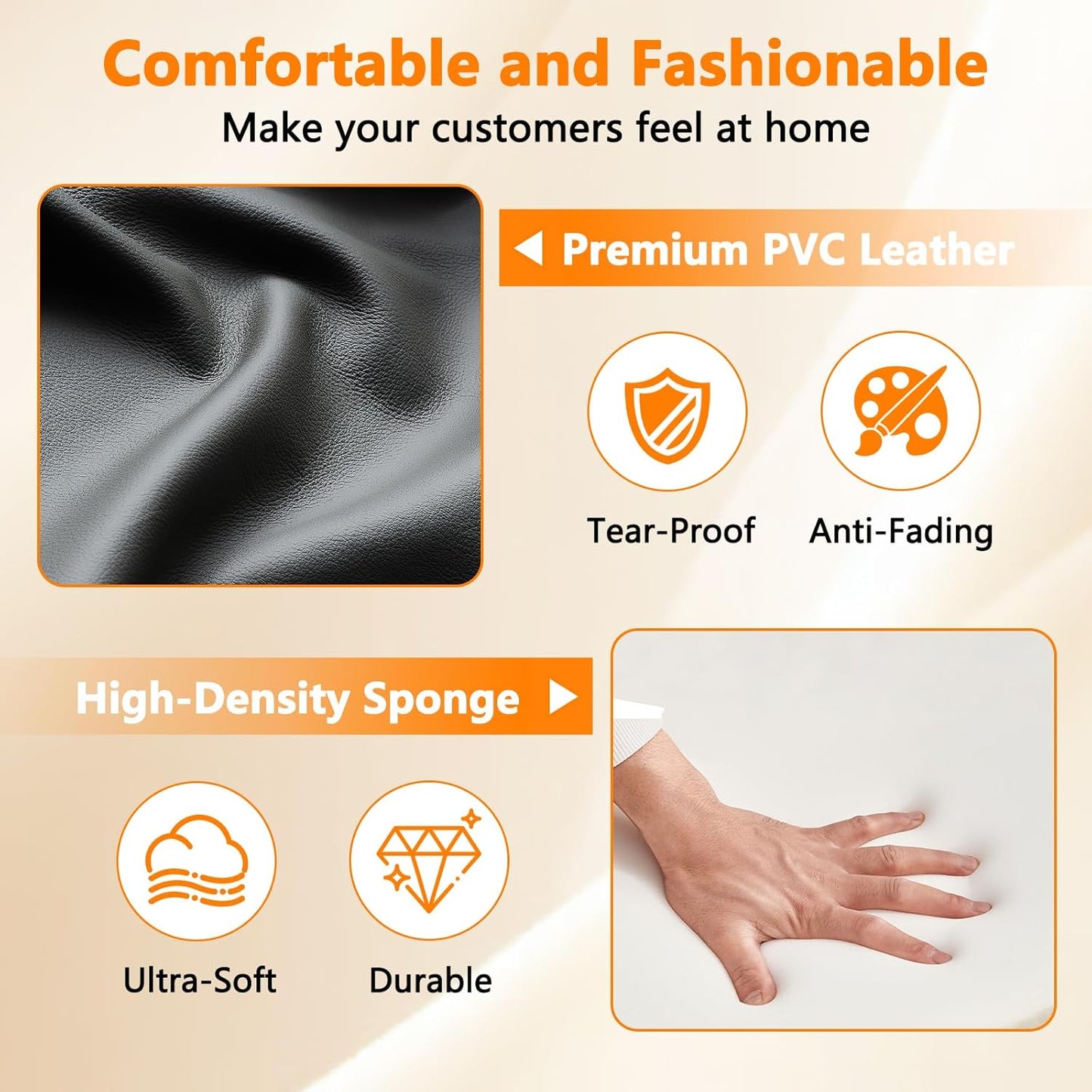 CLATINA Waiting Room Guest Chair with Bonded Leather Padded Arm Rest for Office Reception and Conference Desk Black with Sled Base