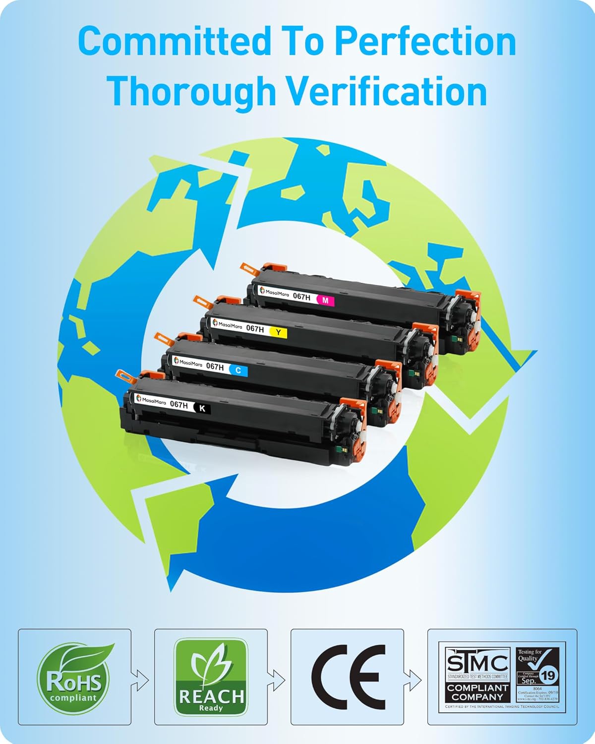 MasaiMara 067H 067 H High Capacity Compatible Toner Cartridges Replacement for Canon imageCLASS LBP633Cdw LBP632Cdw MF652Cdw MF653Cdw MF654Cdw MF656Cdw Printer(Black Cyan Magenta Yellow, 4-Pack)