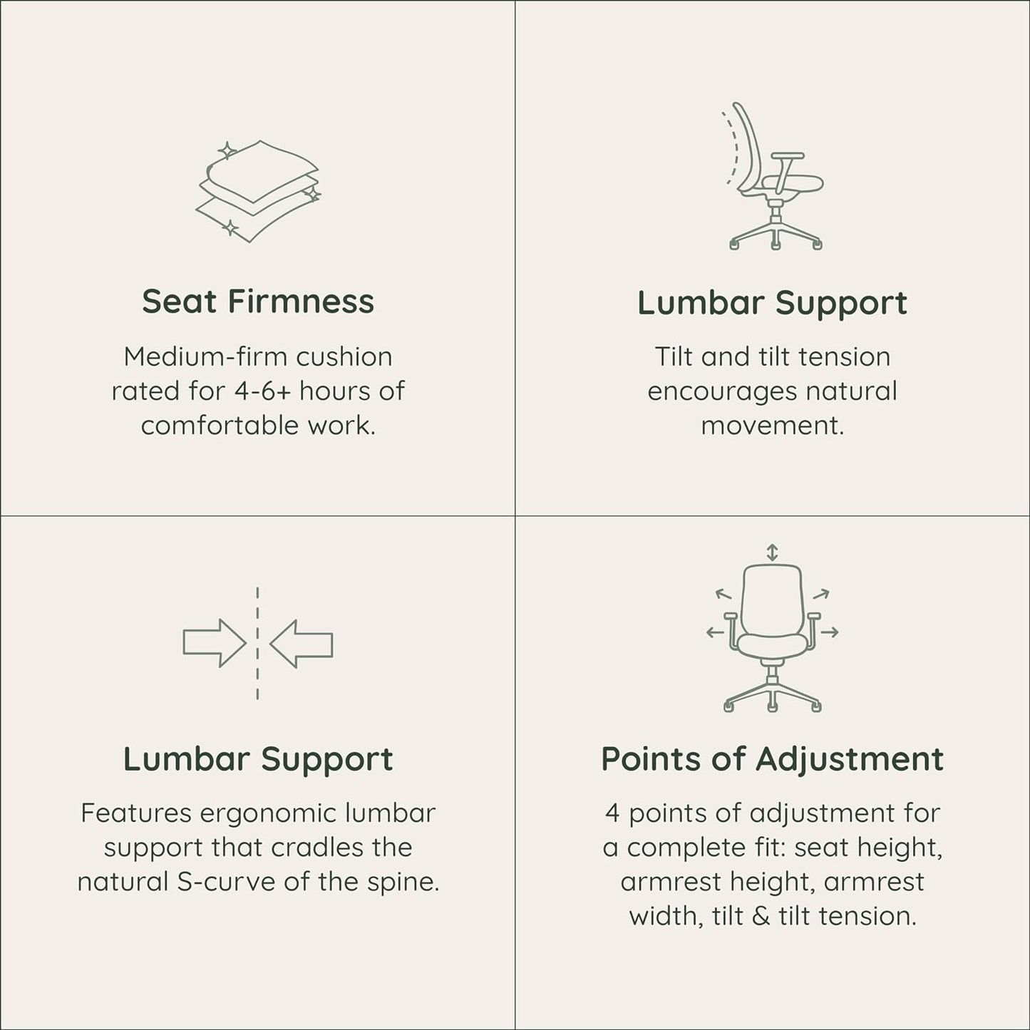 Branch Daily Chair - Vegan Leather Office Chair with Swivel, Lumbar Rest, and Adjustable Armrests - Comfortable Seating for Improved Posture and Productivity - Dune