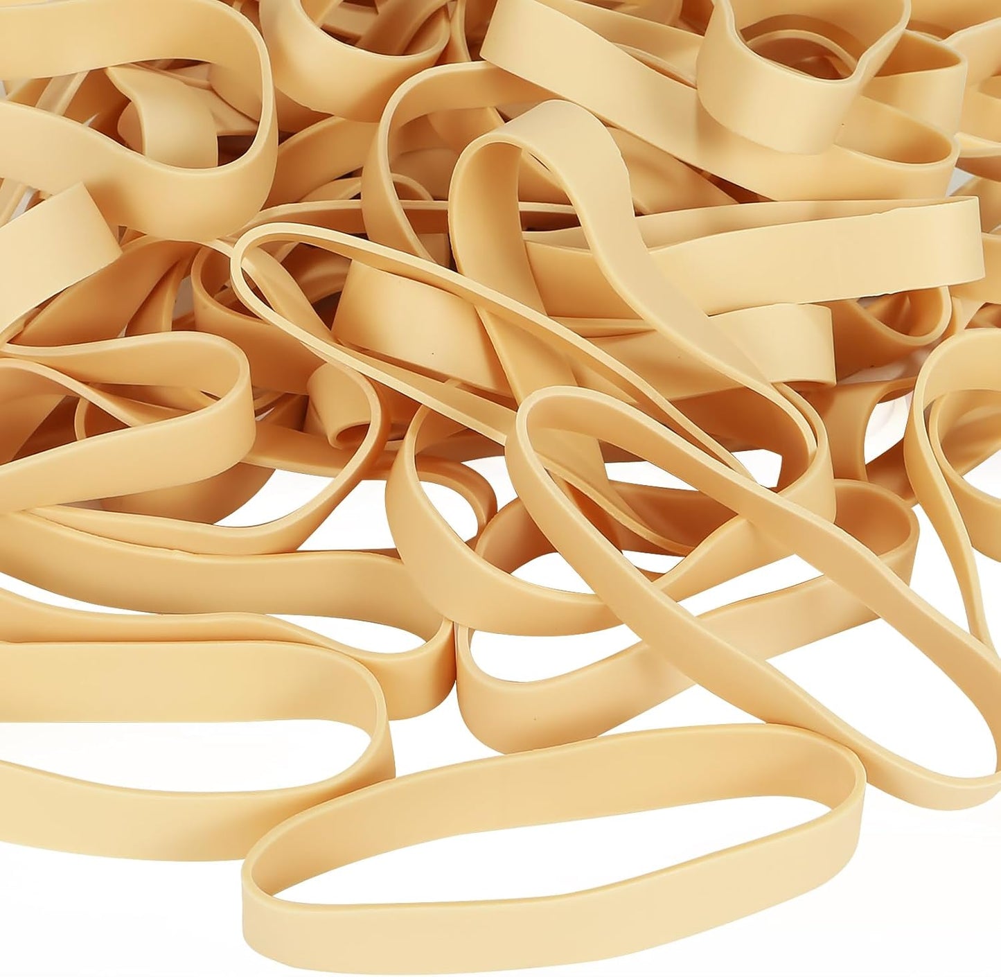 Size #82 Tactical Rubber Bands - Pack of 60 Heavy-Duty, Extra Thick and Wide UV, Heat, and Cold-Resistant Industrial-Grade Elastic Bands for Camping, Cycling, and Fishing (light brown)