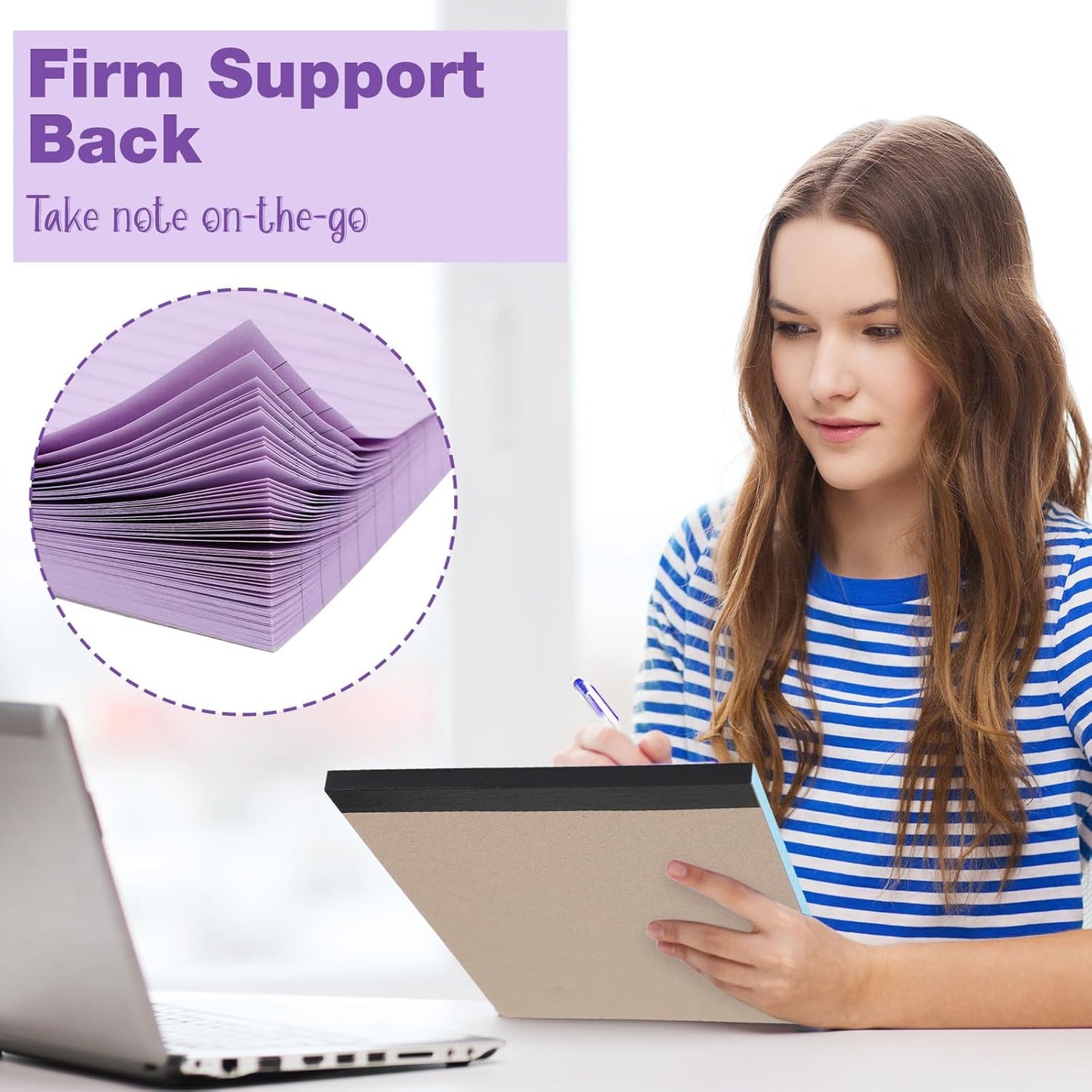 Honoson 6 Pack Legal Pads 8.5 x 11 College Ruled Colored Notepad 600 Sheets Wide Ruled Writing Pads 100 Sheets/pad Lined Paper Bulk for Office School Classroom Teacher Students Supplies, 3 Colors