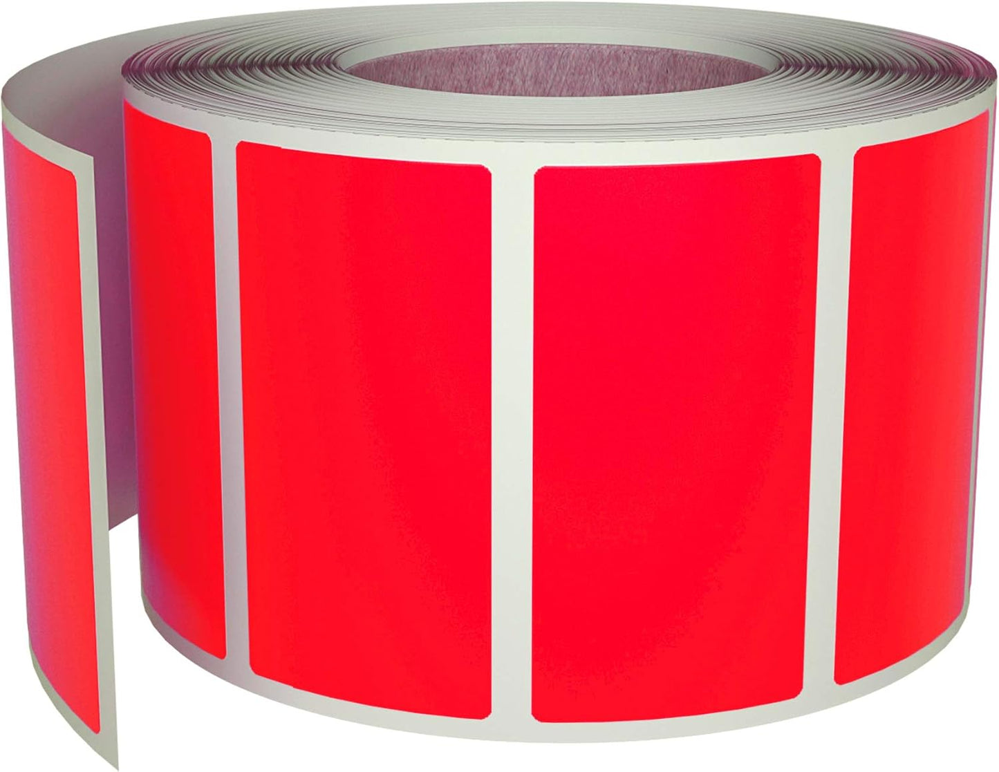 Royal Green Rectangular Color Coding Sticker Roll - Write On Labels for Folders and Organizing, 1.57" x 0.75" Stickers to Write On Name Tags for Office Supplies & Organization, 500-Pack (Neon Red)