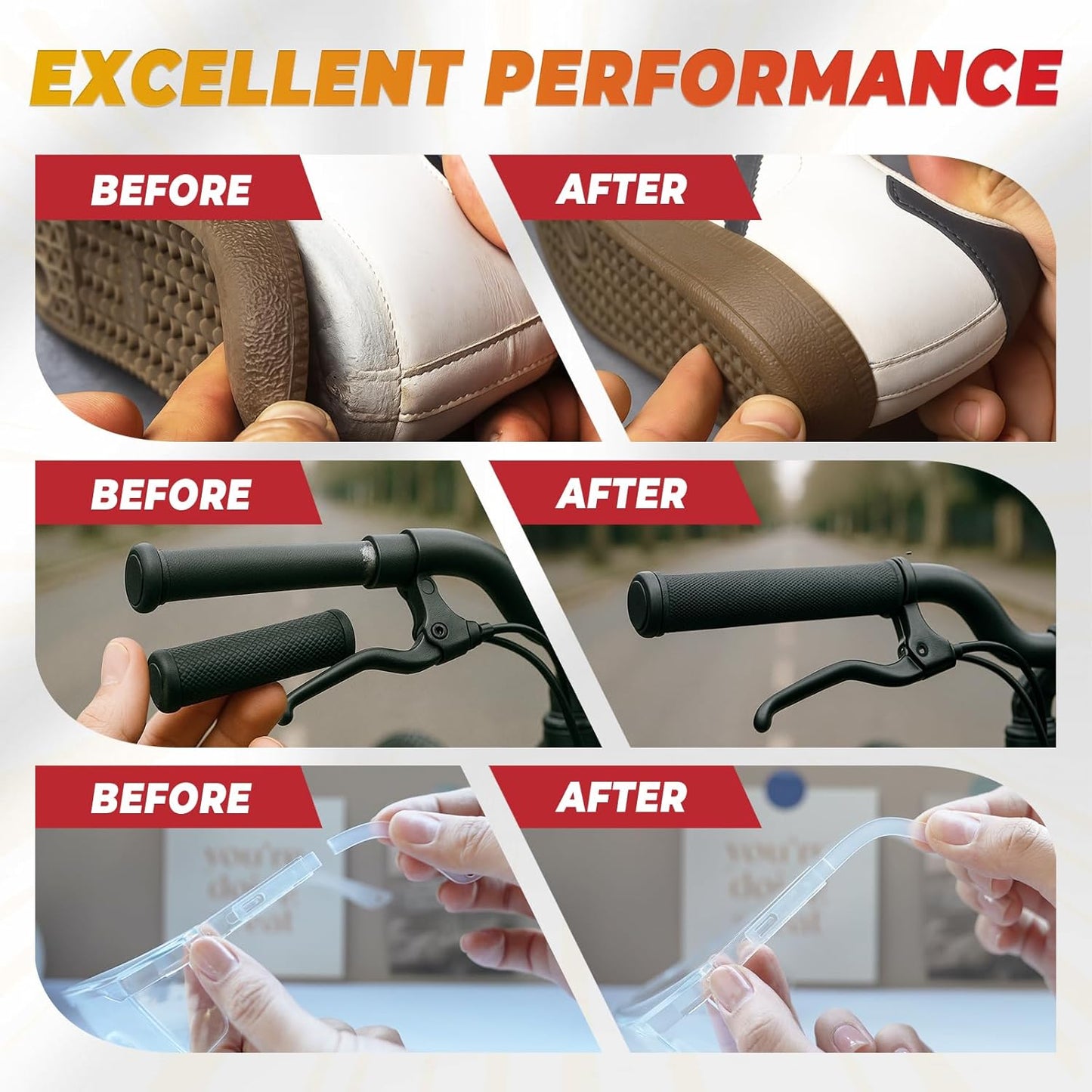 Super Glue Thin and Thick Liquid CA Glue Clear 60 Gram, All Purpose Superglue Cyanoacrylate Adhesive for Shoe Repair Ceramic Plastic Leather Glass Model Metal Wood Pottery Porcelain, Instant Bonding