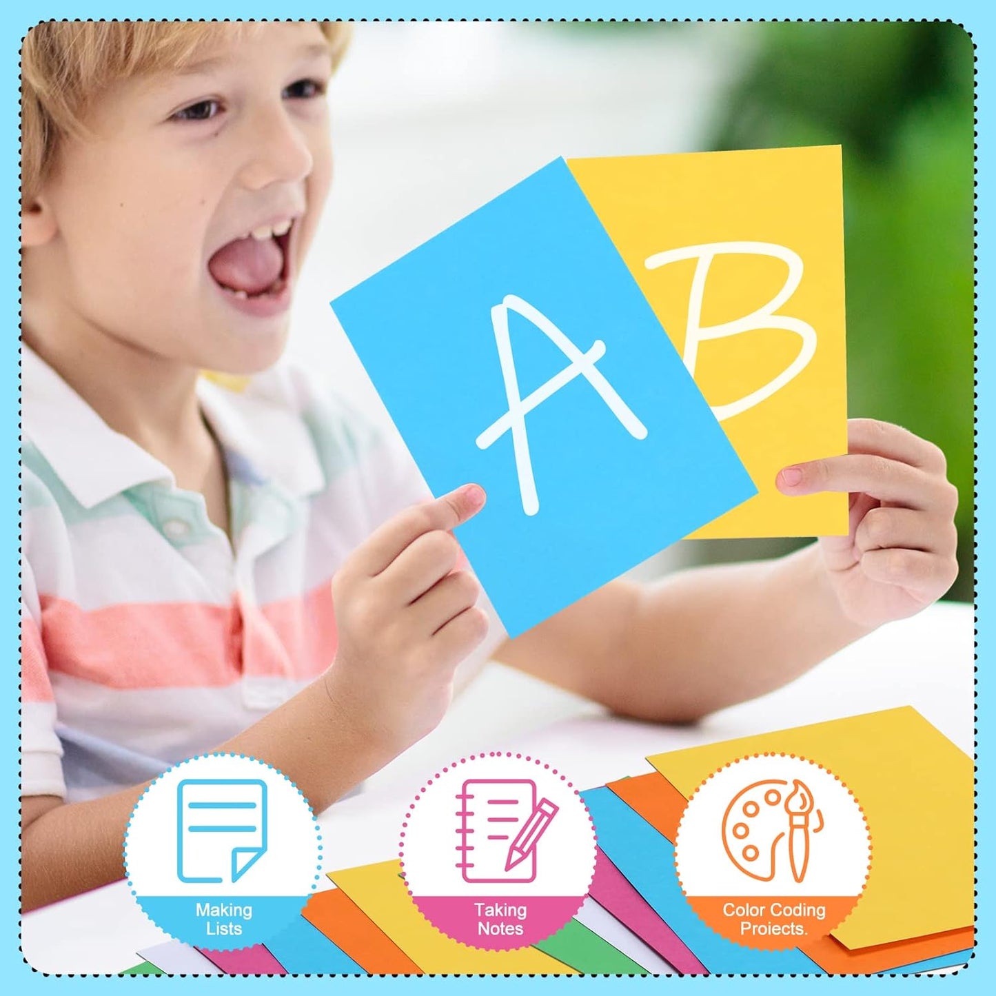 Fainne 300 Pcs 4 x 6 Inches Blank Index Cards 180 Gsm Thick Card Stock Assorted Color Neon Blank Flash Cards Colorful Study Notecards for Organizing(Vivid Colors)