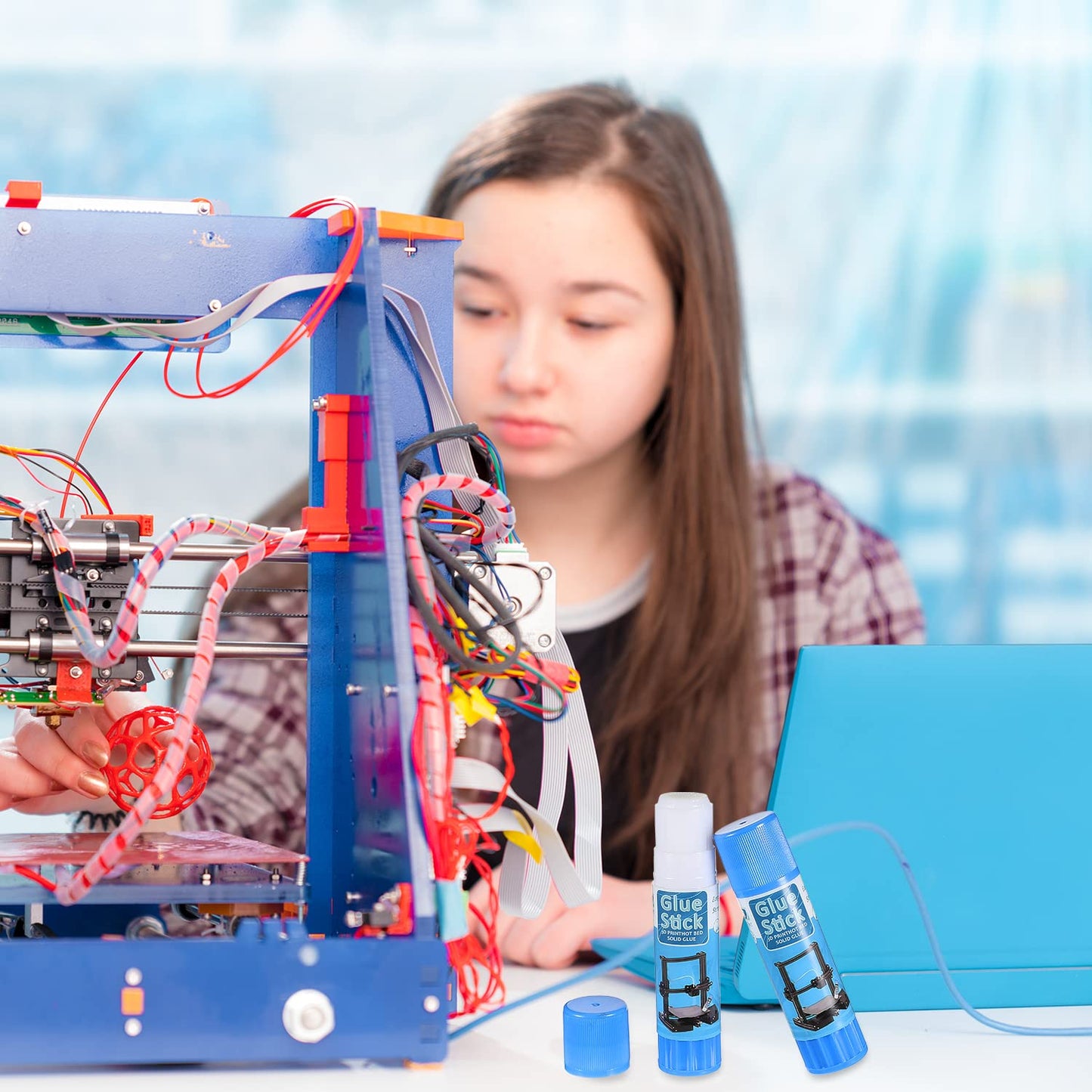 Outus 6 Pack 3D Printer Glue Sticks for Hot Bed PVP 3D Printer Adhesive Solid Glue Sticks for Hot Bed Removing Printing Models