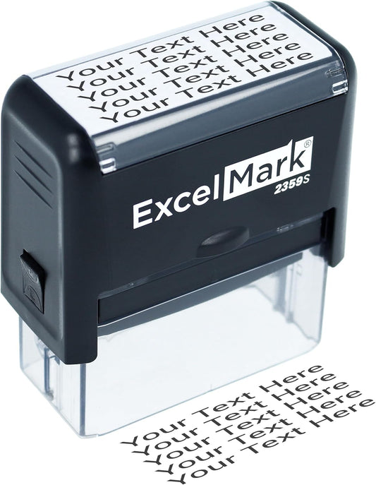 ExcelMark Custom Rubber Stamp – Clean & Easy Stamping – Personalized Self-Inking Stamp (Large)