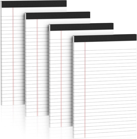 5" x 8" Note Pads 4 Pack of Legal Pads 21lb Notepad College Ruled Legal Pad 30 Sheets Perforated Small Writing Pads Double-Side Printed Pad of Paper for School, College, Office
