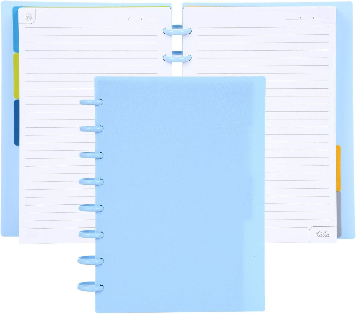 Talia Discbound Notebooks, Planner, Customizable, (Arctic Ice w/Arctic Ice Discs, Junior (5.5in x 8.5in))