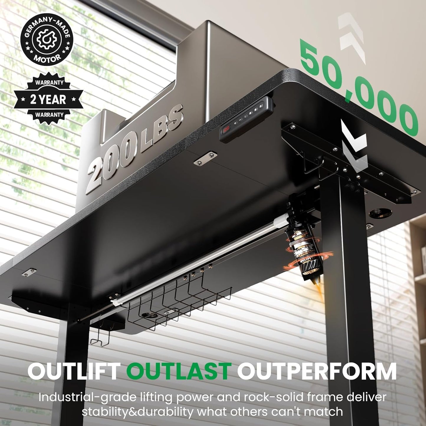 SIAGO Electric Standing Desk Adjustable - 48 x 24 Inch Sit Stand up Desk with Cable Management - 3 Memory Preset Adjustable Height Table