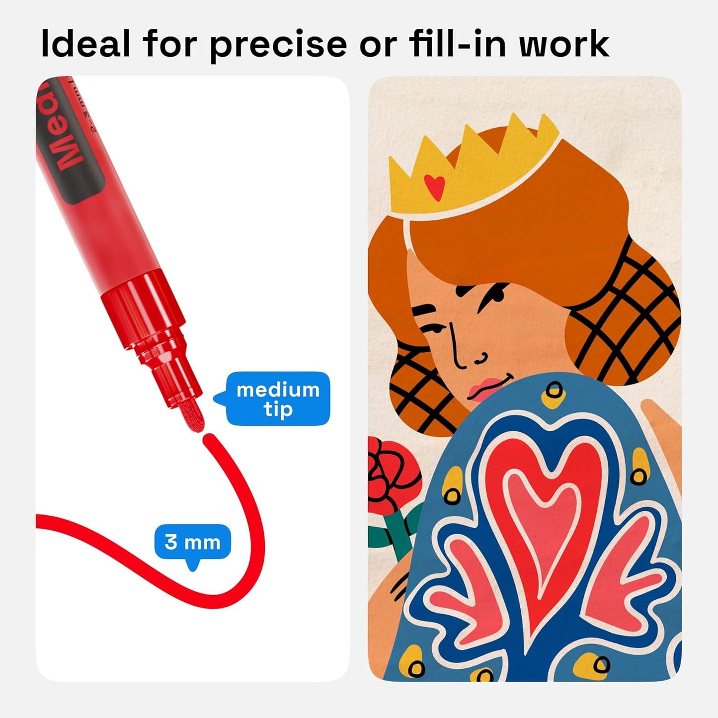 ARTISTRO 12 Fabric Paint Markers Medium Tip - Easy for All Ages & Levels - Acrylic Paint Pens for Fabric, Rocks, Paper, Wood, Canvas, Glass, DIY