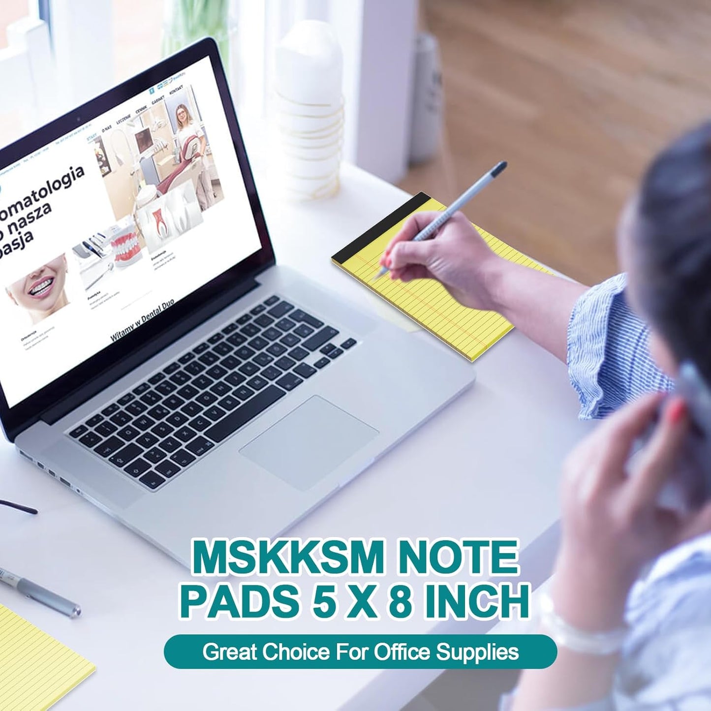 Note Pads 5x8, 4 Pack Small Legal Pads 5x8 Yellow Pad, College Ruled Legal Notepads, Lined Pads of Paper 5x8 Yellow Paper Writing Pads, 30 Sheets Per Notepad for School, Home, Office, Business