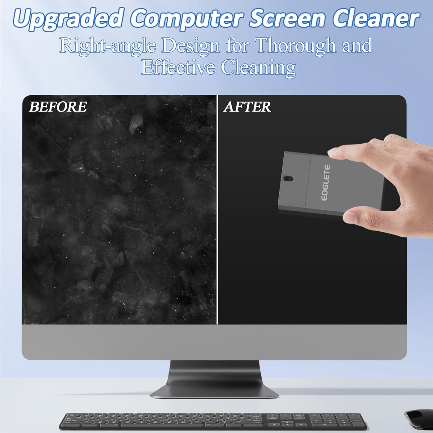 Screen Cleaner Spray and Wipe, Streak-Free Computer Screen Cleaner, Portable Laptop Cleaning Kit for Phone Car Touchscreen Monitor PC MacBook iPad TV Electronic, Refillable 2oz Spray Microfiber Cloth