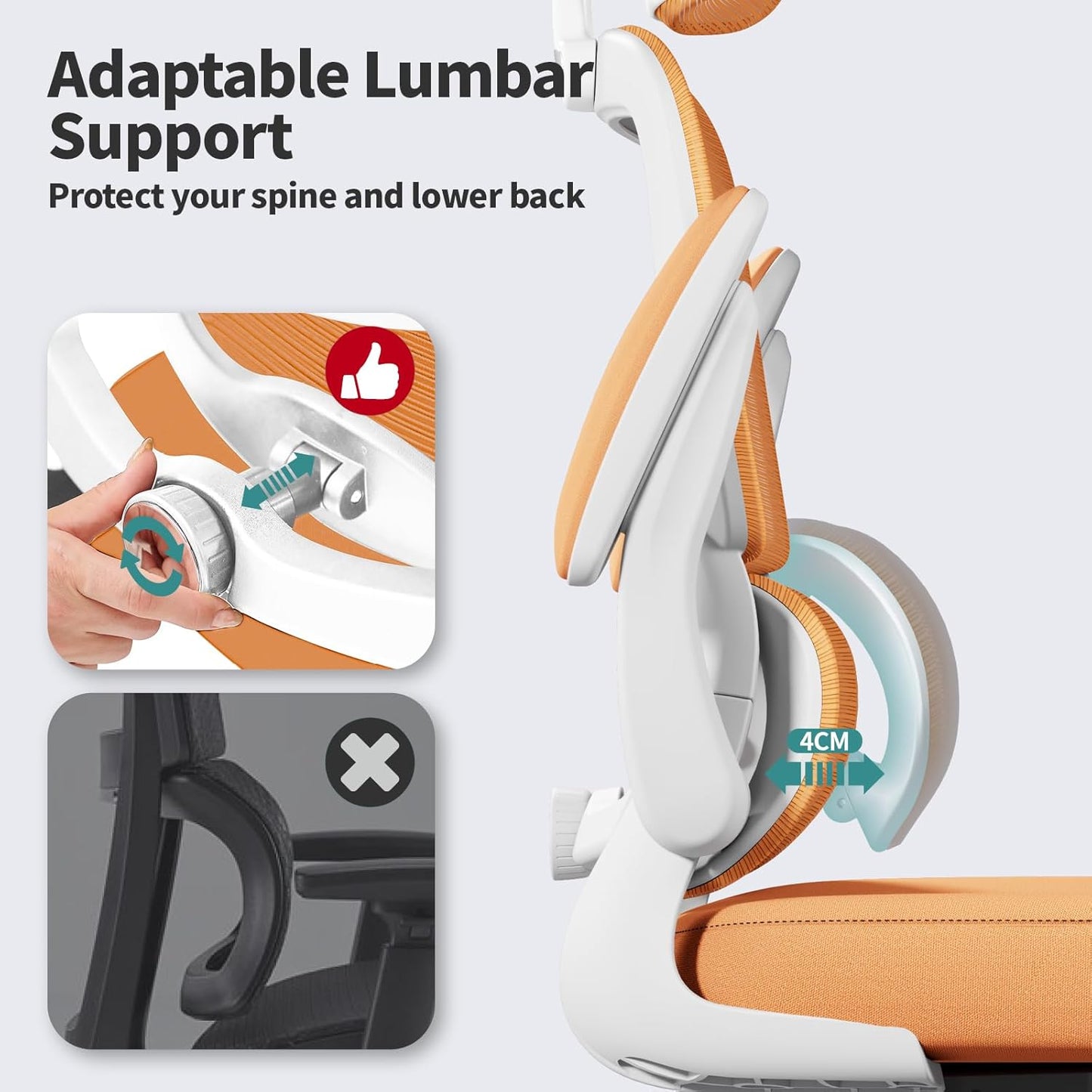 TRALT Office Chair Ergonomic Desk Chair, 330 LBS Home Mesh Office Desk Chairs with Wheels, Comfortable Gaming Chair, High Back Office Chair for Long Hours (Orange)