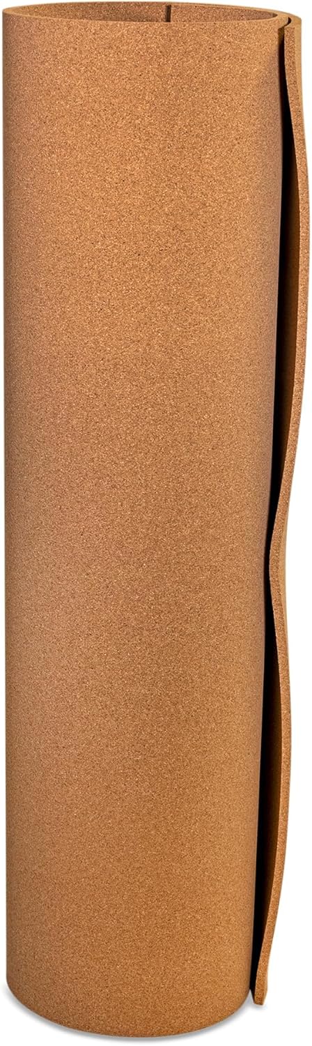 Manton Cork Premium Cork Roll - 4' x 12' x 1/2", 100% Natural Facing Grade Material for Bulletin Boards, Decorative Photo and Message Push Pin Displays - Perfect for Home, School, and Office