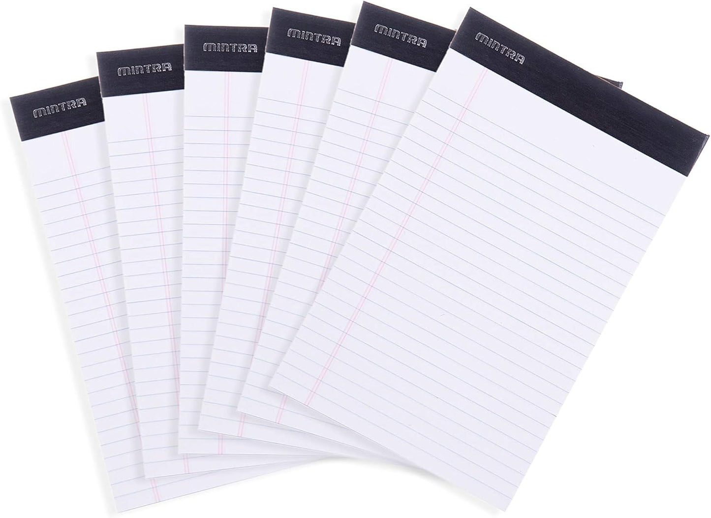 Mintra Office Legal Pads, ((xBasic, 5in x 8in, Narrow (White), 36pk (6-6pks))