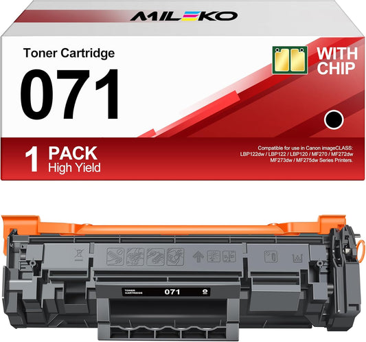 071 Black Toner Cartridge 1 Pack Compatible Replacement for Canon 071 071H Black Toner to Work for Canon imageCLASS LBP122dw LBP122 LBP120 MF270 Mf272dw Mf273dw Mf275dw Printers