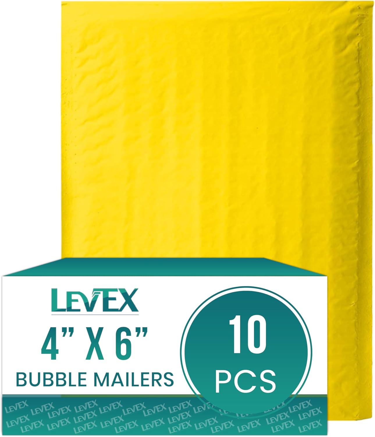 Levex - #0000 4" x 6" [10 Pack] Yellow Poly Bubble Mailers, Padded Envelope Mailers, Packing Envelope & Mailing Bags for Shipping