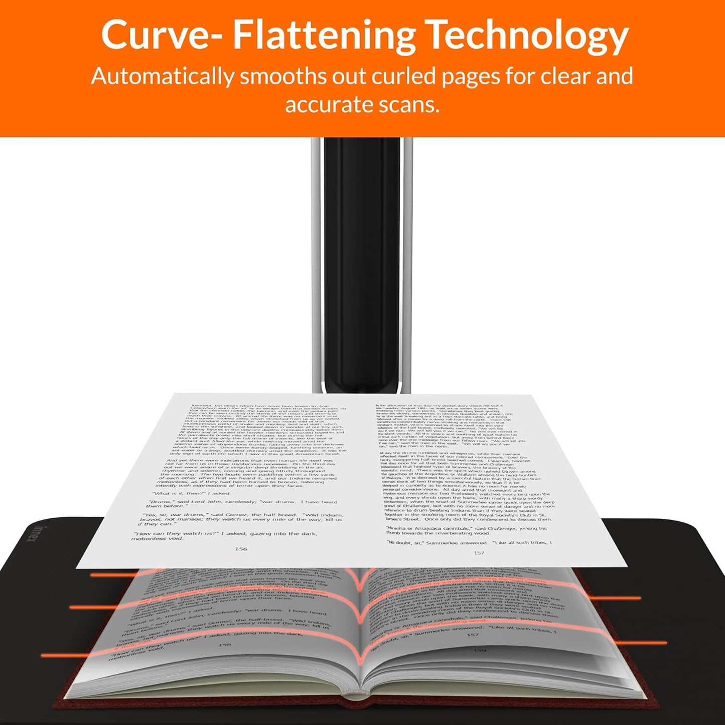Innex DS200 Professional USB Book Scanner, 26MP, A3 Document scan, 120+ Language OCR, Auto-Flatten & Deskew, Finger Removal, Built-in Mic and LED lamp, Hand Button & Foot Pedal, for Windows/MacOS
