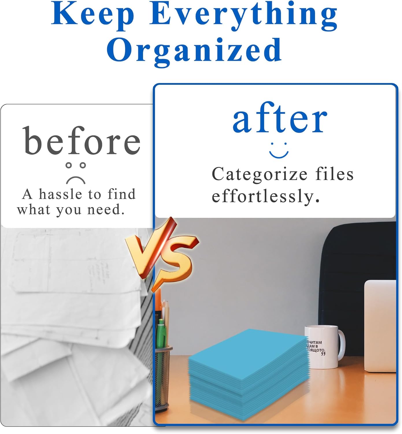 Zzrywuty File Folders with Pockets Letter Size, 25-Pack Paper Folders with Card Slot, Two Pocket Folders for School Students, Businessmen, Home and Office Workers（Light Blue）