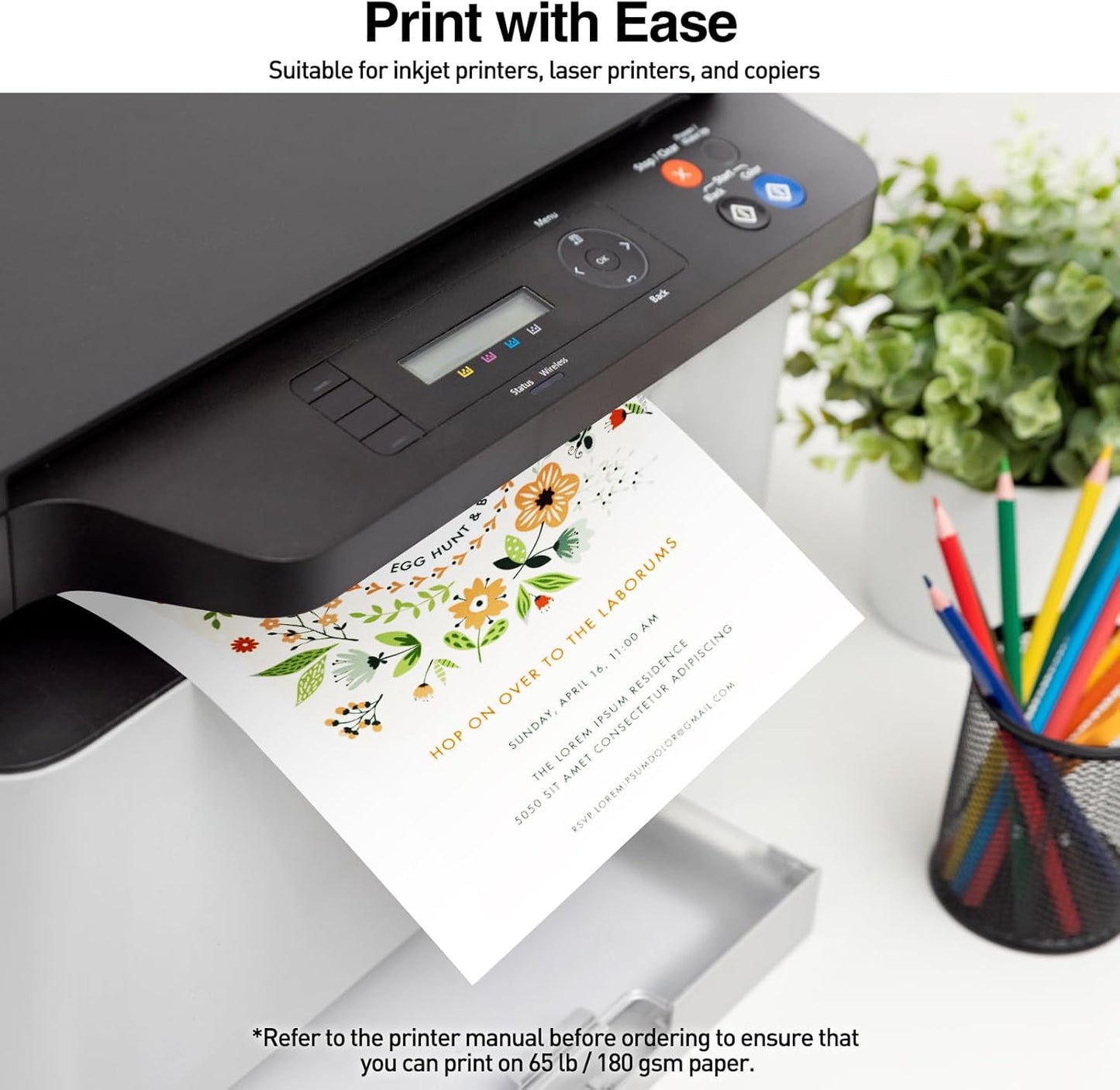 MAXECHO 8.5" × 11" White Cardstock Bulk 150 Sheets Construction Paper Card Stock Printer Paper for DIY Art Crafts, Cricut Card Making, Office Printing, Scrapbooking, Drawing, Invitations, 180 GSM