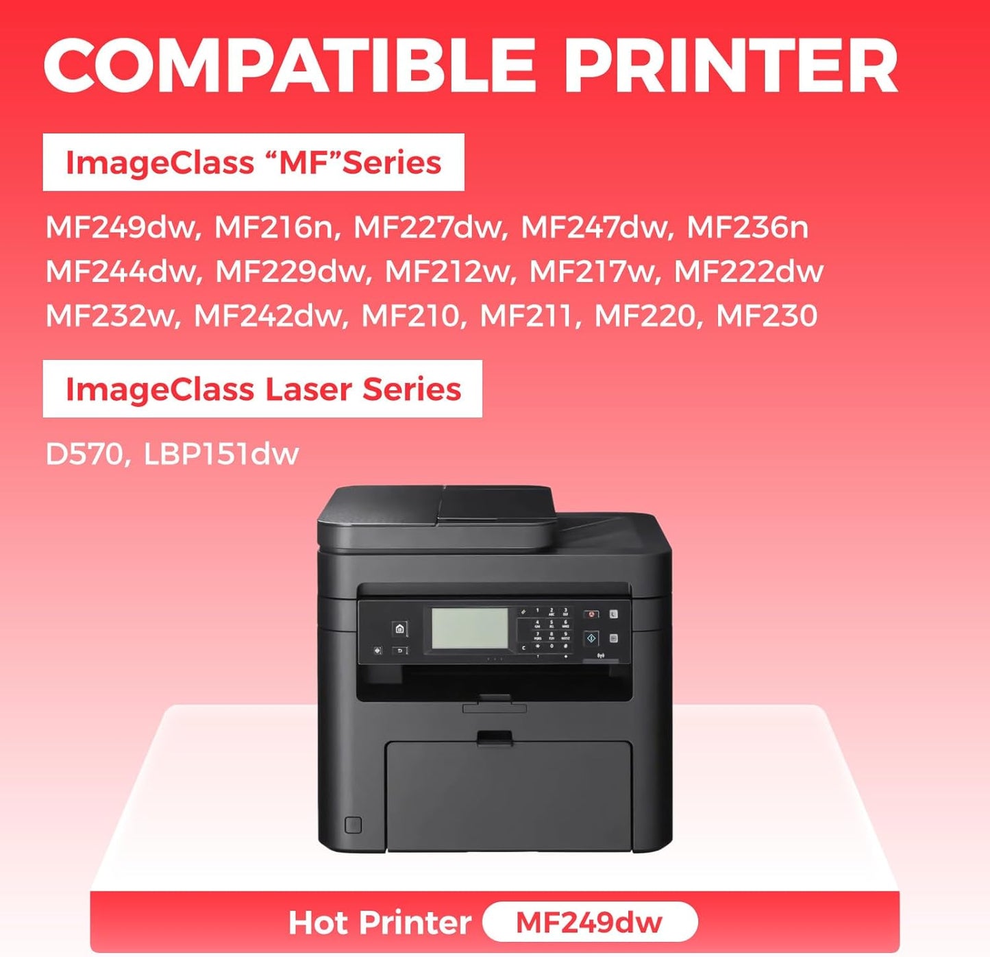 137 Black Toner Cartridge 2-Pack Replacement for Canon 137 CRG-137 for ImageCLASS LBP151dw D570 MF236n MF247dw MF249dw MF232w MF242dw MF244dw MF216n MF227dw MF212w MF210 MF220 MF230 MF240 Printer Ink