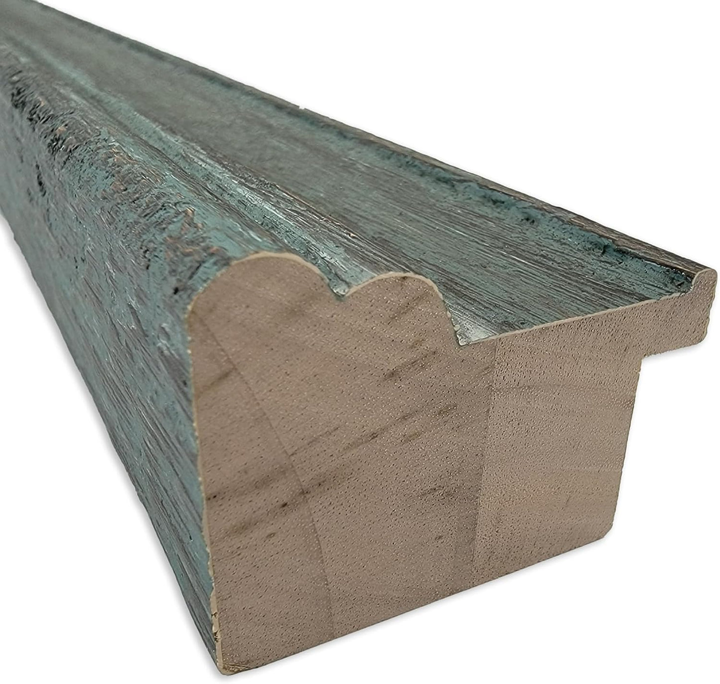 Amanti Art Natural Cork Board for Wall, 15x33 Vision Board with Blue Wood Frame, Medium Corkboard Office Decor for Home Organization, Rustic Farmhouse Corkboard Pinboard to display items for home