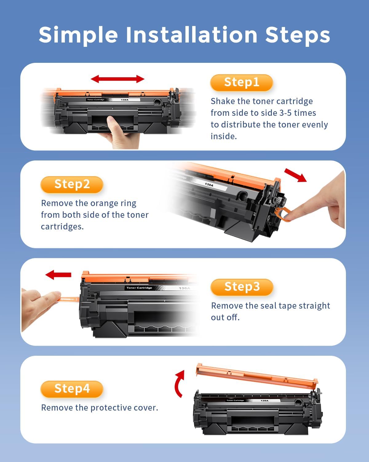 138A Black Laserjet Toner Cartridge Compatible Replacement for HP 138A Black Toner W1380A 138X W1380X to Use with HP Laserjet Pro MFP 3101fdw Toner, Pro 3001dw 3001fdw Printer (2-Pack, with Chip)