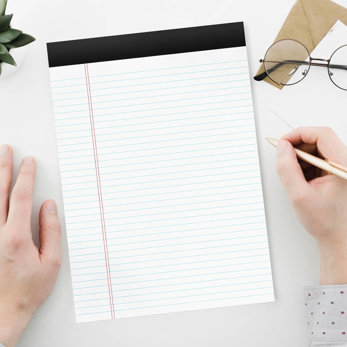 12 Pack of Legal Pads 8.5 x 11.75 College Ruled Notebook White Paper Note Pad Narrow Ruled 30 Sheets Notepads Perforated Writing Pad Clear Print 8x11 Legal Pads Pads of Paper