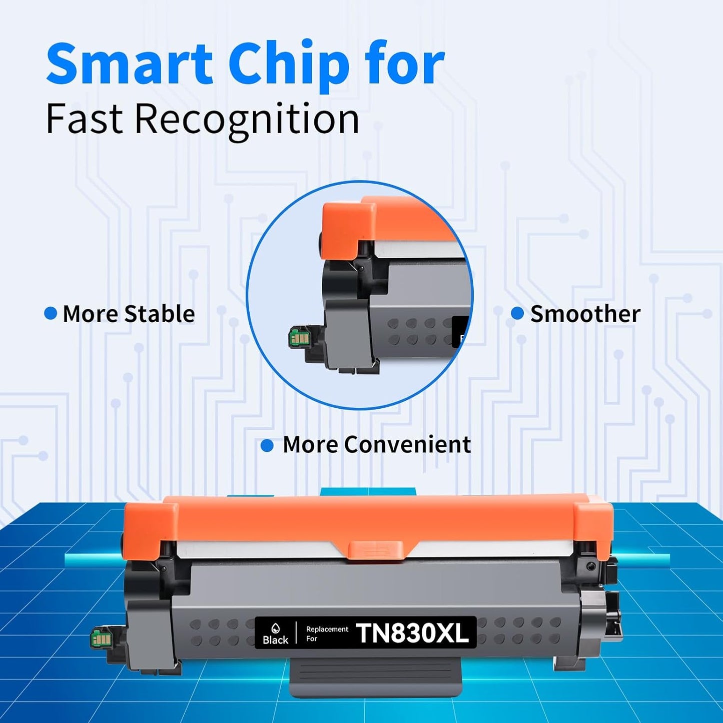 myCartridge Remanufactured Toner Cartridge Replacement for Brother TN830XL TN830 TN-830XL Toner for HL-L2460DW DCP-L2640DW HL-L2405W MFC-L2820DW HL-L2400D HL-L2480DW MFC-L2820DWXL Printer(2 Pack)