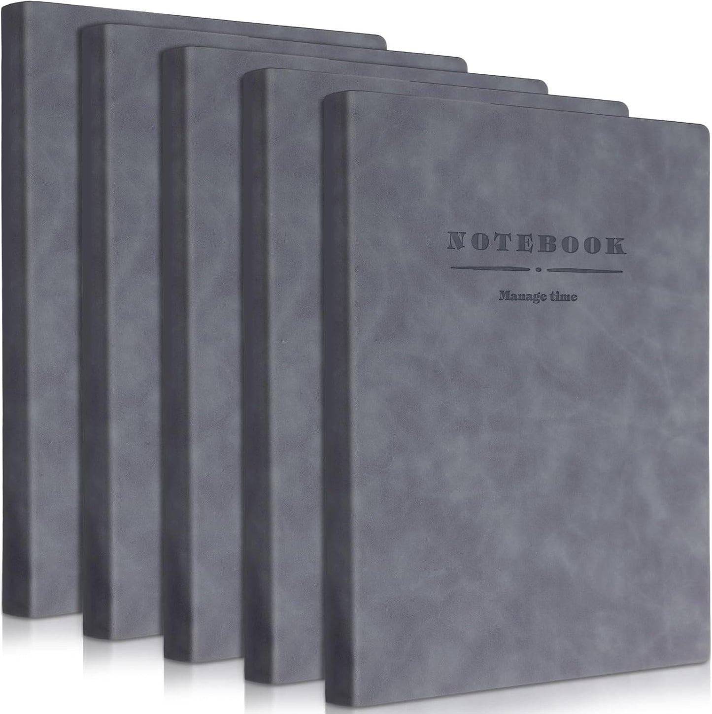SATINIOR 5 Pack A4 Notebooks Large Journal 360 Pages Leather Softcover Hardcover Notebooks Thick Paper Lined Notepad for Office School Business Note Taking Writing, 8.5'' x 11''(Gray)