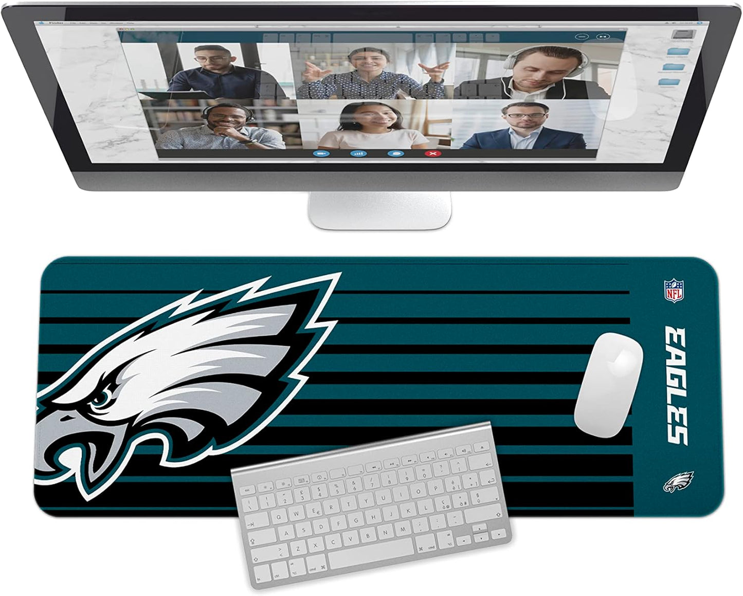 SOAR NFL Unisex Multifunctional Desk Mat for Desktop, (31.5"x12") - Ultra Soft Fabric with Non-Slip Rubber Backer - Water Resistant & Durable Nylon Stitching - Officially Licensed NFL, Desk Pad