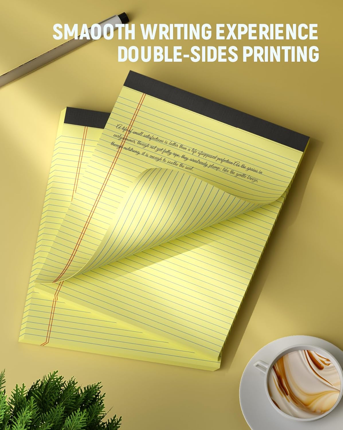 Legal Pads 8.5 x 11 College Ruled, 12 Pack Yellow Legal Note Pads 8.5 x 11 Perforated Paper Tablets 8-1/2 x 11 Narrow Ruled Writing Note Pads 30 Sheets Pads of Paper Notepads Yellow Notebook Notepad