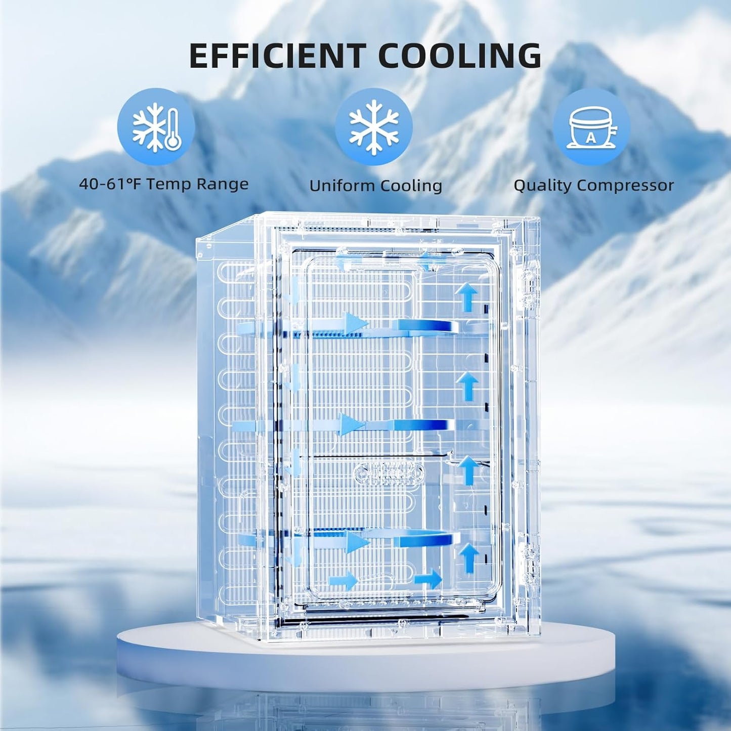 Antarctic Star 18L Beverage Refrigerator Cooler 24Can, Mini Fridge with Quiet Compressor, LED Light,Freestanding Small Fridge with Electronic Temperature Control for Home and Bar(40-61 ℉)