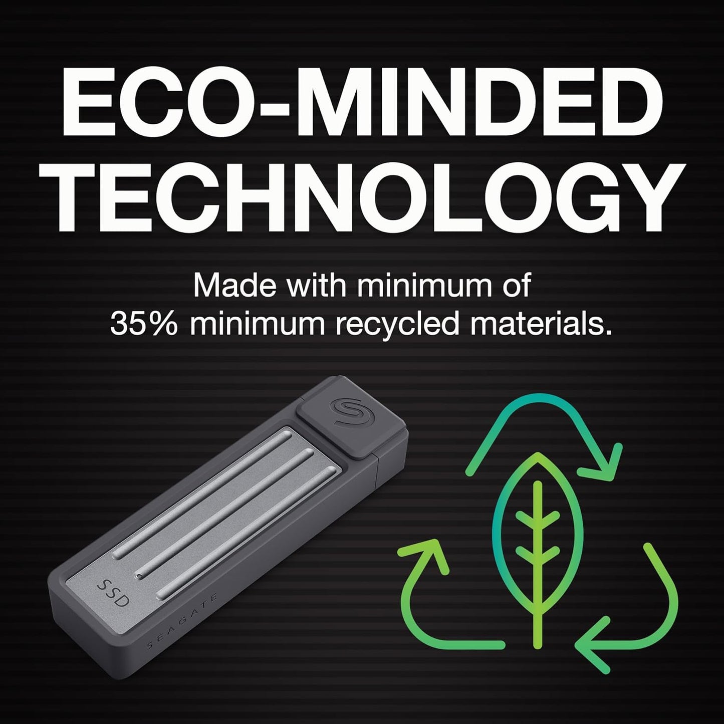 Seagate Ultra Compact 2TB, Portable SSD, 1000MB/s, USB-C, USB 3.2 Gen2, IP54 Water Dust and 3m Drop Resistant, Windows/Mac/iPhone/iPad/Android Phone/Tablet/PS4/PS5/Xbox Compatibility (STMX2000400)