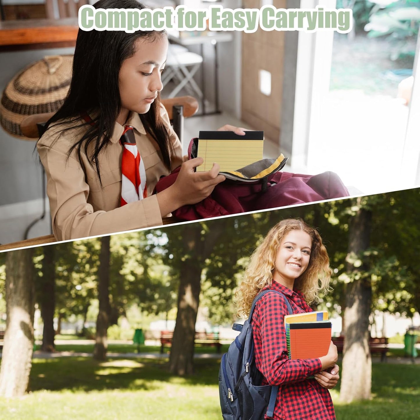 8 Packs Small Note Pads 5x8, Color Legal Pad 5x8 College Ruled Small Legal Pad Perforated Lined Writing Pads for Home, Study, Office, To-Do Lists, 50 Sheet/notepad, Multicolor