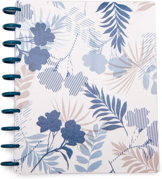 Talia Discbound Notebooks, Planner, Customizable, (Palms w/Deep Lake Blue Discs, Midsize 14241 (7.5in x 9.75in))