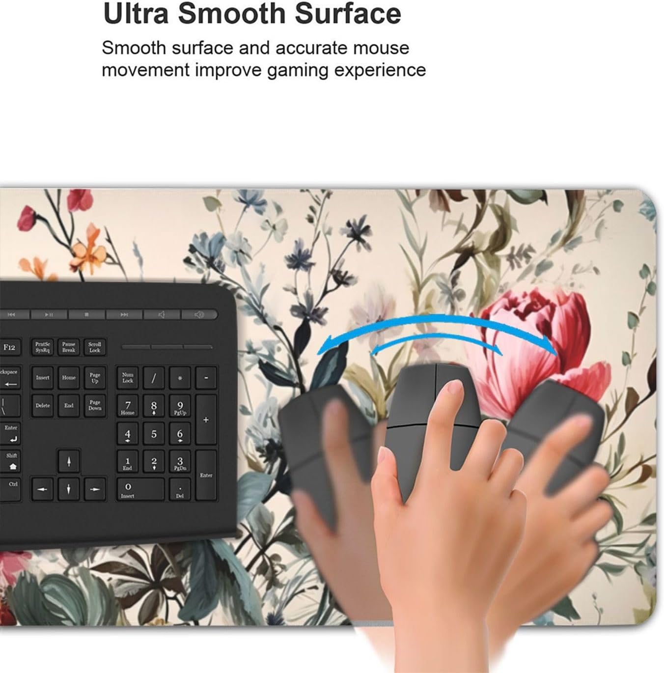 35.4 x 15.7 in, Waterproof XXL Large Mouse Pad for Desk, Extended Keyboard Mouse Mat for Computer Office, Big Laptop Mouse pad, Gaming Pc-Weeds and Flowers