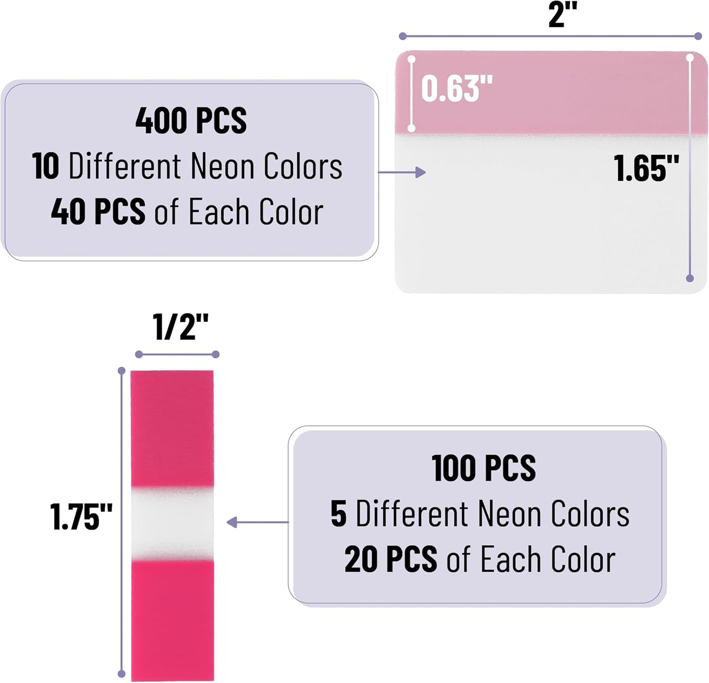 Mr. Pen- Sticky Index Tabs, 500 Pcs, 21 Sets, Colorful Sticky Tabs for Notebooks, Page Markers, Page Tabs for Binders, Page Tabs Sticky Tabs for Books, Notebook Tabs, Book Sticky Tabs for Notebooks