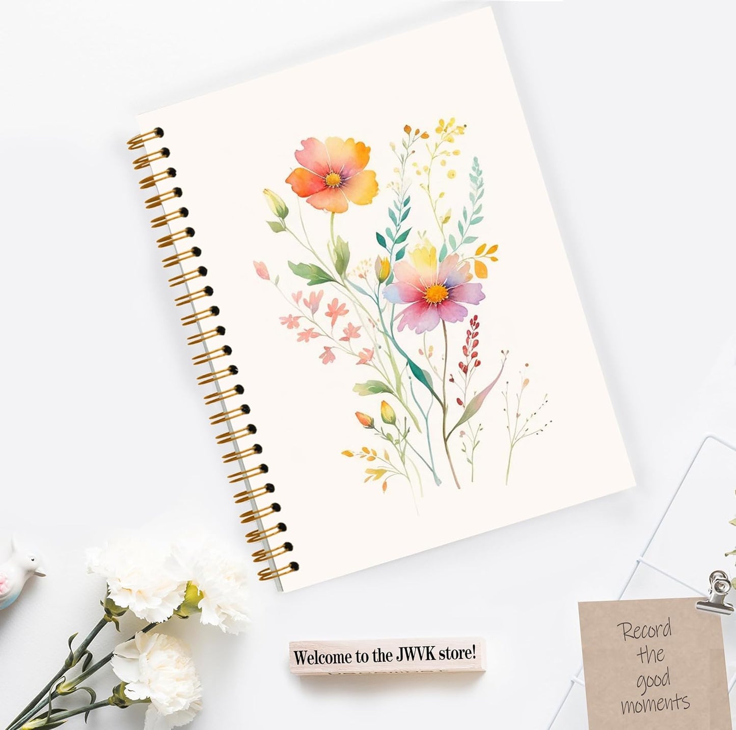 Vintage Wild Flower Botanical Plant Notebook 01,Rustic Spring Floral Cottagecore Notebook Journal for Work Office School Student Teacher,Hardcover Spiral Notebook 5.5x8.3