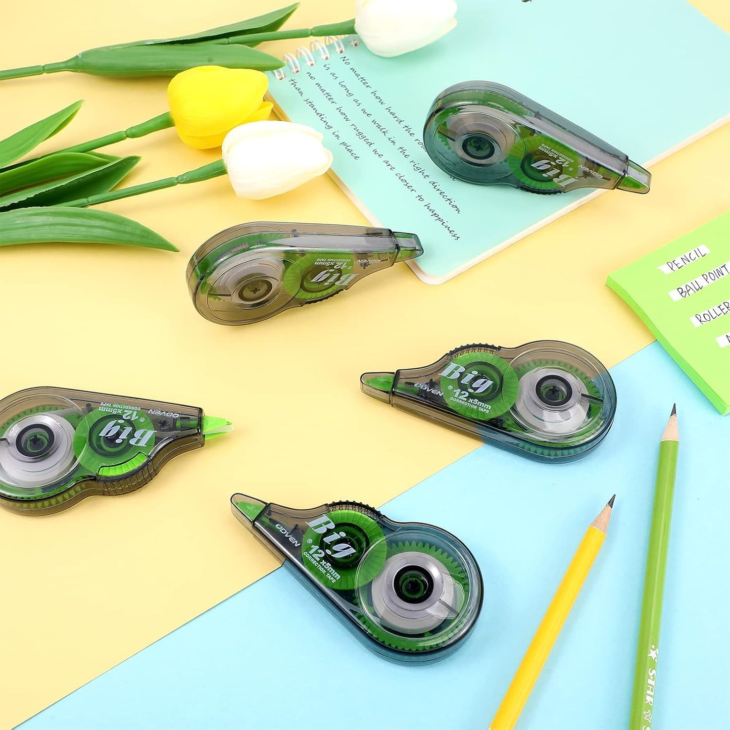 Yexiya 36 Pieces Correction Tapes Original Correction Wide Eraser Applicator Easy to Use Applicator Translucent Tapes Shows for Office Note Journal Scrapbooking, 0.2 Inch x 39.4 Feet