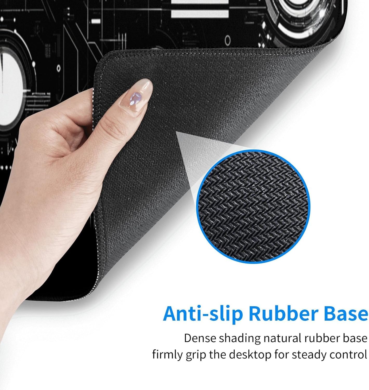 Mechanical Mouse Pad 31.5 X 11.8 Inch Big Desk Rubber Base Stitched Edges Keyboard Pad XXL Mouse Mat for Home Game and Office